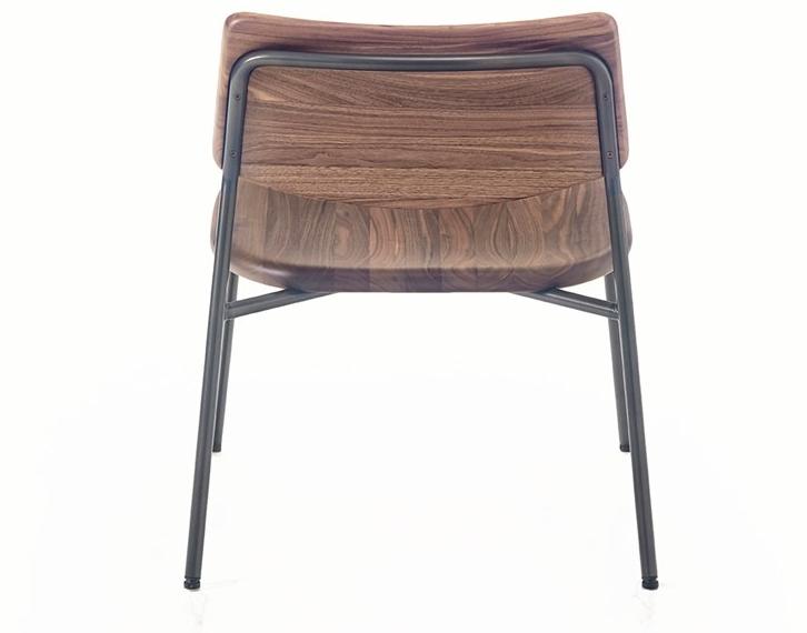 BassamFellows Штабелируемое кресло из нержавеющей стали и дерева Pipe Cb-584 - Вид №4