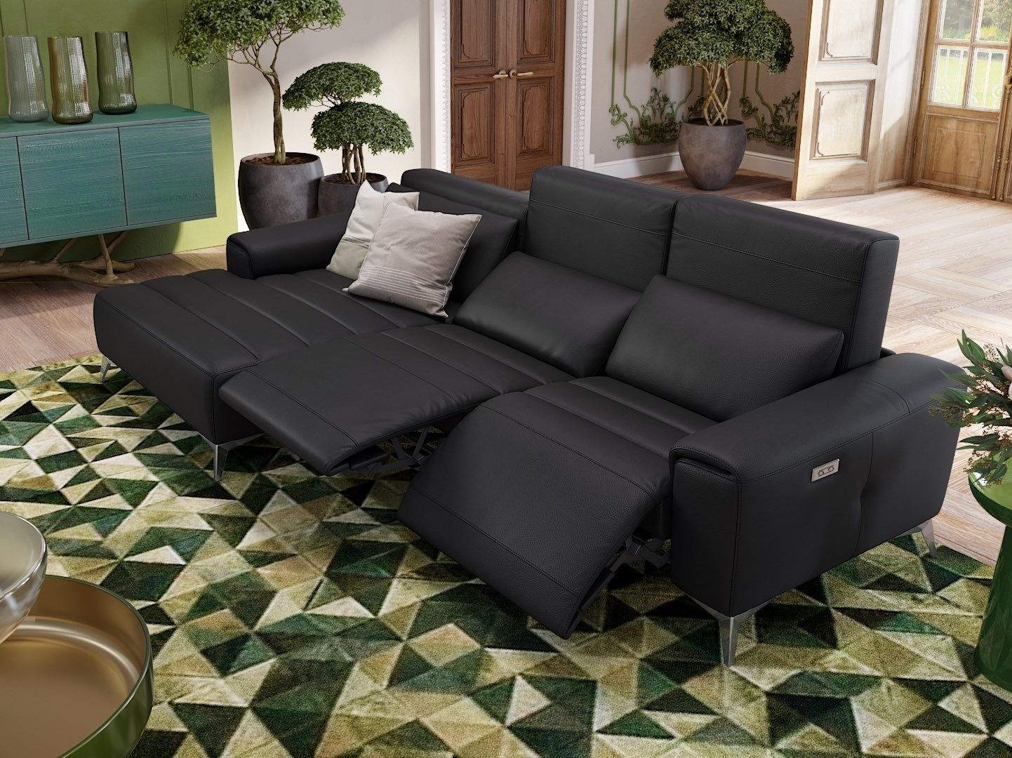 Кожаный диван с полуостровом Sofanella Bella ARCH-00001639 - Вид №3