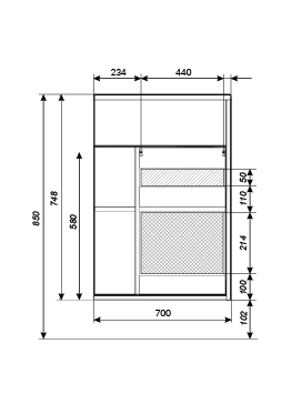 У94633 Тумба с раковиной Stretto 70П 1д. Белый глянец 1 Marka Stretto  - Вид №10