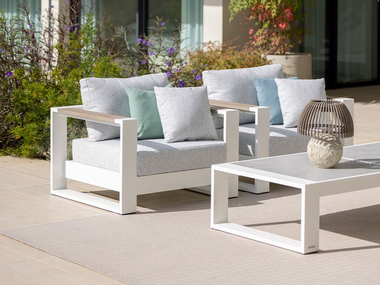 Алюминиевый низкий садовый столик с керамической столешницей Les Jardins® ранчо ARCH-00115035 - Вид №4