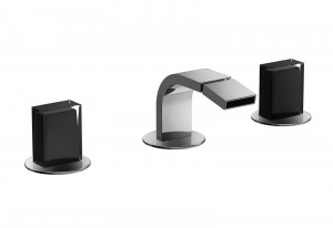 N509S  Смеситель на 3 отверстия для биде - VENEZIA INвылет 13,5 см без ручек ограничитель потока воды до 5 л/мин при 3 бар картридж керамический 90° видимый аэратор подводка донный клапан нажимного типа ручки заказываются отдельно, см. раздел ''Ручки'' Fa