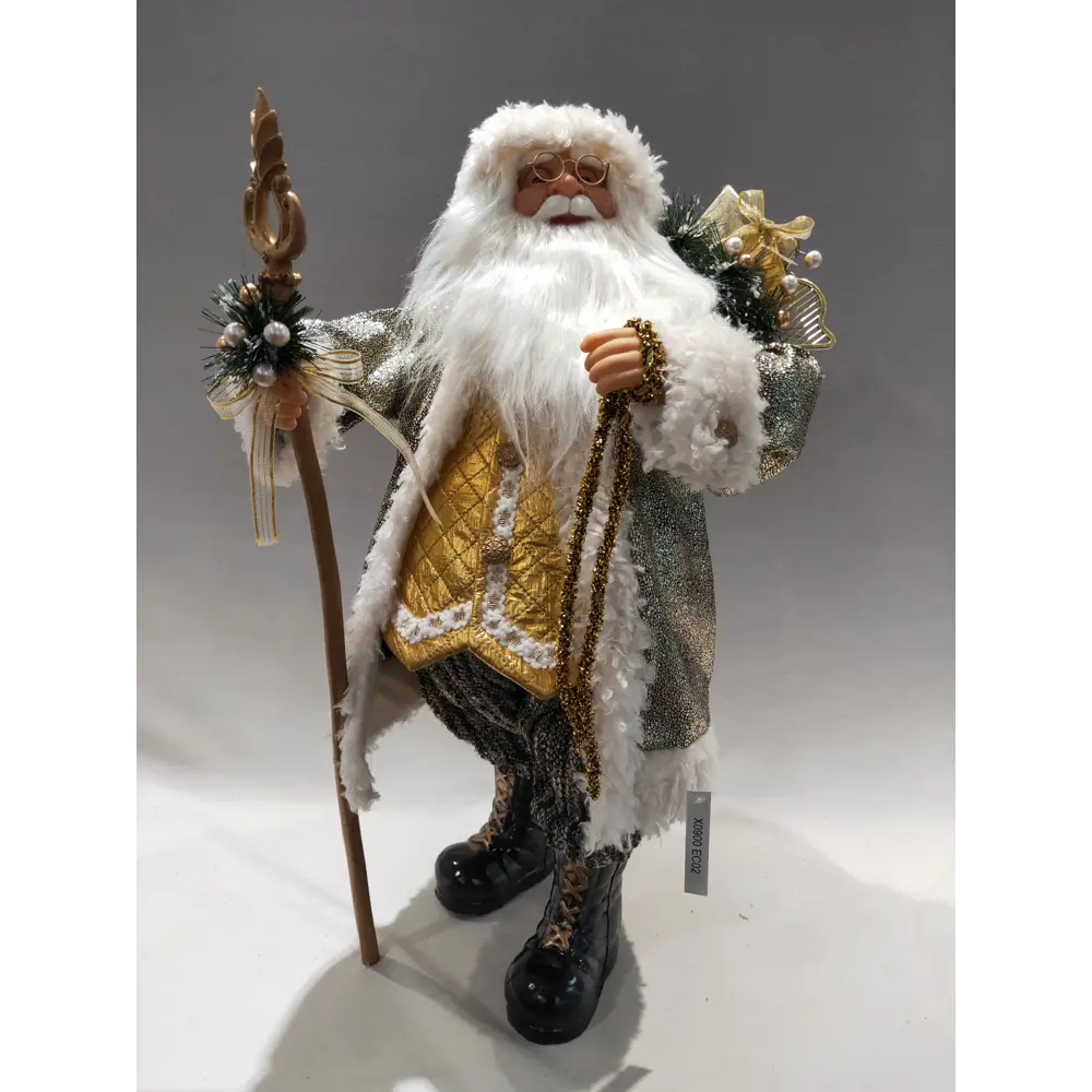 Фигурка декоративная «Дед Мороз с посохом», 60 см, пластик, цвет золотой RELANCE STLM-2120212