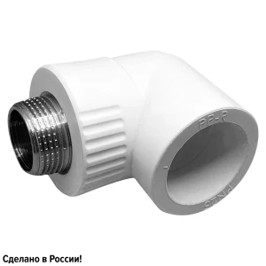 Угол комбинированный 90° Ростерм 3/4"x20 мм НР полипропилен
