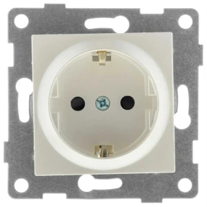 Розетка встраиваемая Gusi Electric Ugra с заземлением цвет жемчуг