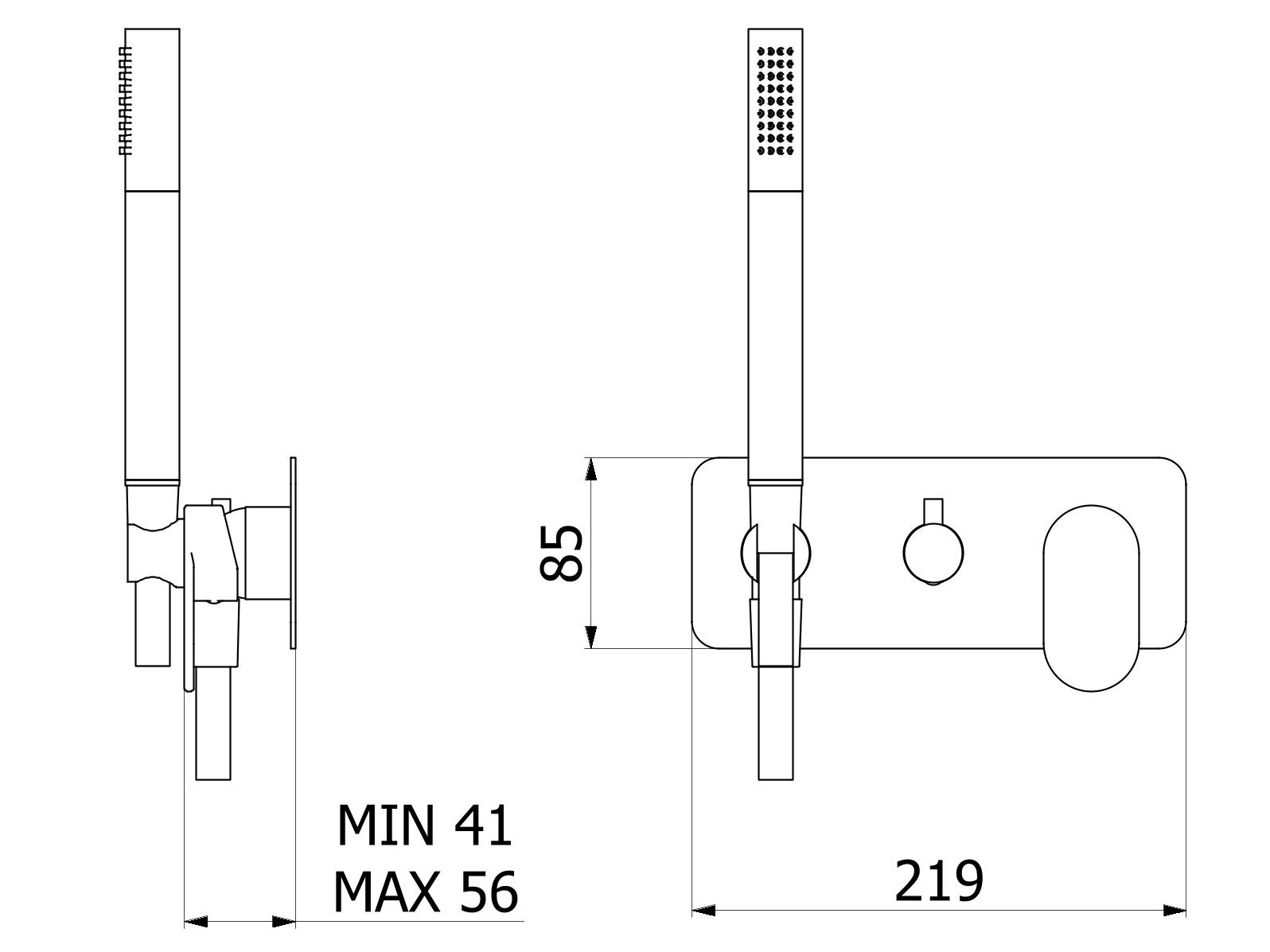 Однорычажный встраиваемый смеситель для душа с ручным душем IB YesPlease! ARCH-00060082 - Вид №2