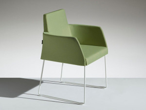 Ткань сани стул с подлокотниками