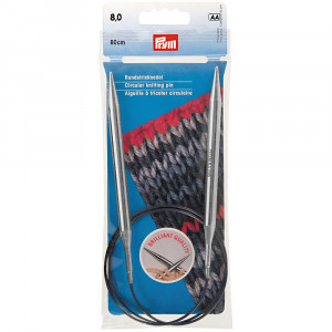 212214 Спицы PRYM круговые латунь d 8.0 мм 80 см серебристые PRYM