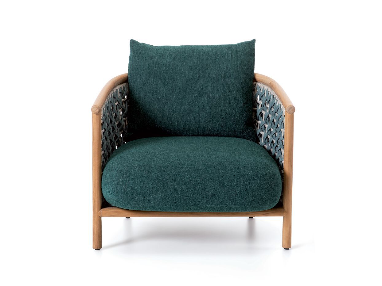 Плетеный ТИК и веревочный садовый стул с подлокотниками Ethimo патио ARCH-00101467 - Вид №2