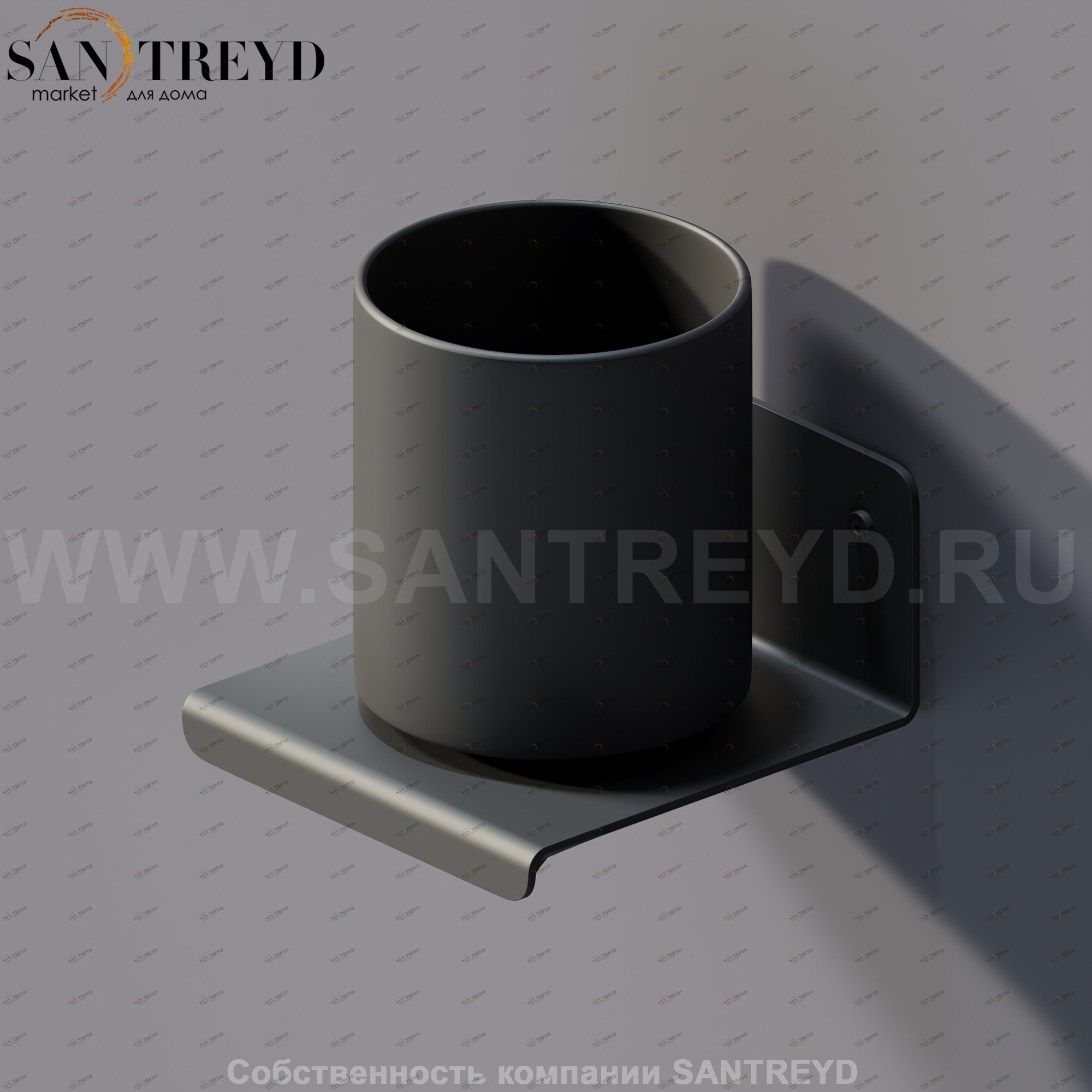 Agape MACH 2 Держатель для зубных щеток со стаканом из черного стекла черный AMC20928E