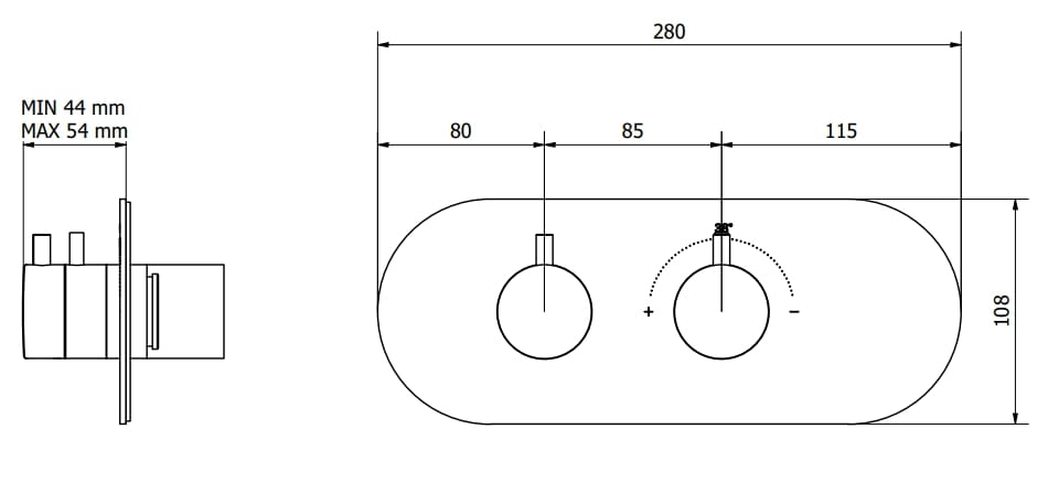 Термостатический смеситель для душа с 2 отверстиями IB Aqua ARCH-00095126 - Вид №10