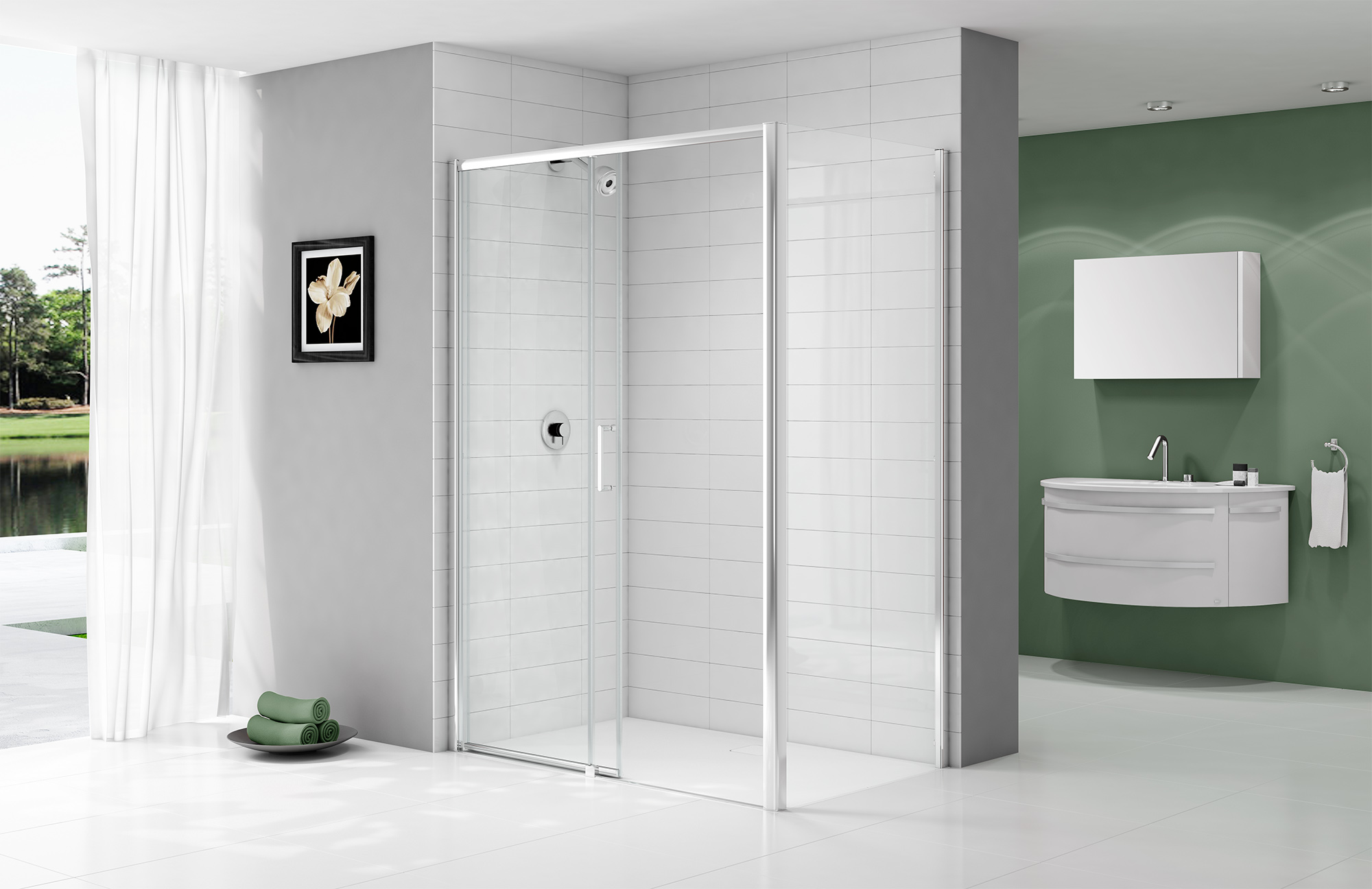 Дверь душевая для установки с боковой панелью A0303SH Merlyn Ionic Хромированный 