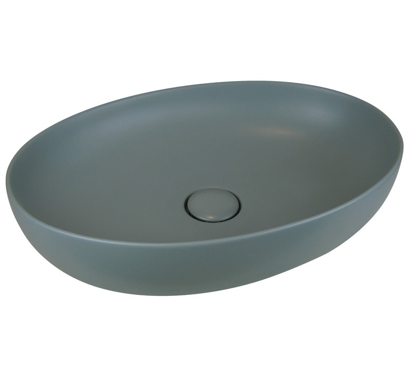 L616T0R0V0116 Раковина накладная ELITE OVAL M 555х385х140 мм без перелива Серый матовый AeT ITALIA