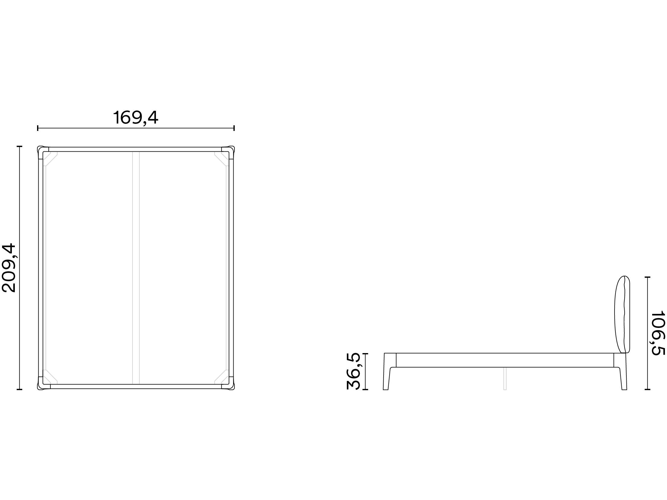 Деревянная двуспальная кровать с мягким изголовьем Noah Living белье ARCH-00049322 - Вид №23