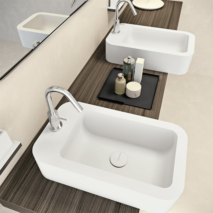 46494 Полувстраиваемая раковина консольная 50 см белая MAKRO Kappa  - Вид №1