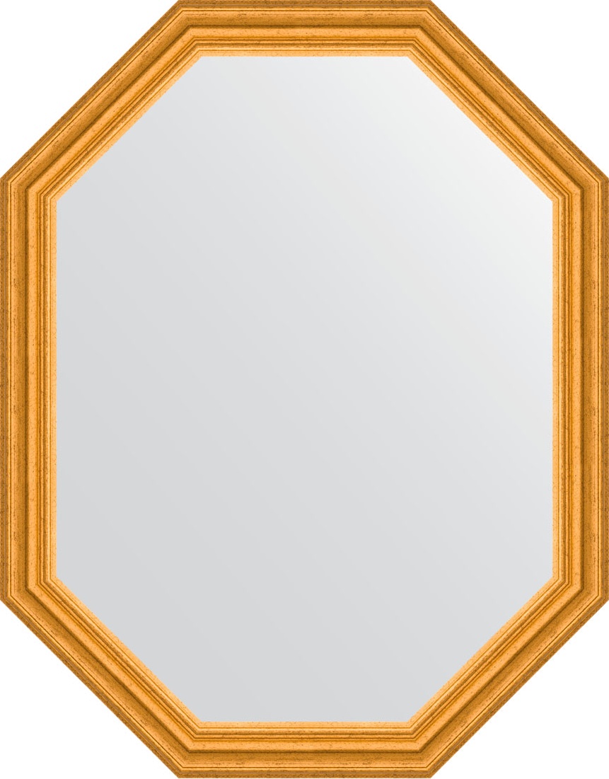 BY 7084 Зеркало в багетной раме - состаренное золото 67 mm EVOFORM Octagon