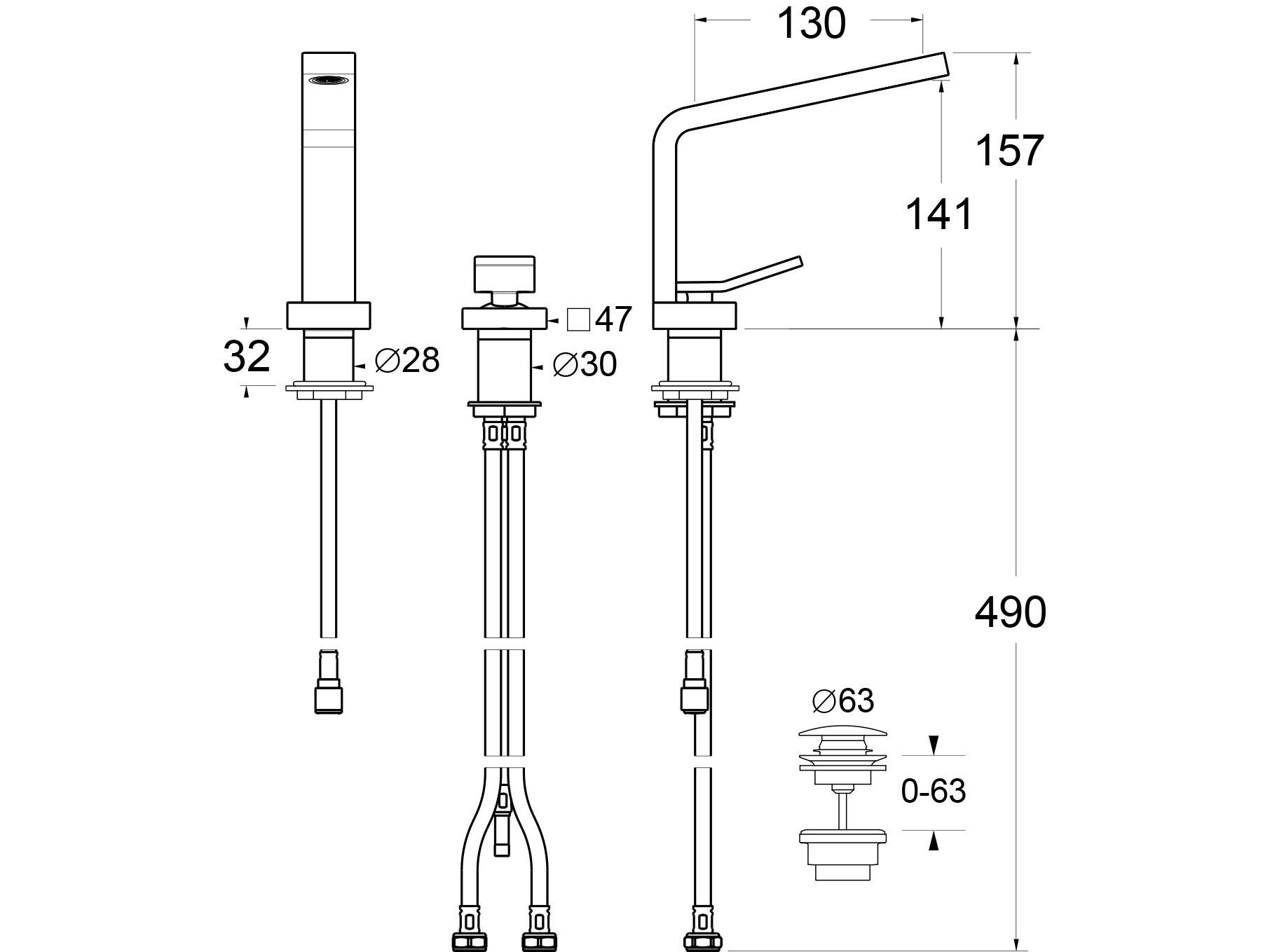 Смеситель для раковины с 2 отверстиями GUGLIELMI RUBINETTERIE Centanni ARCH-00104491 - Вид №2