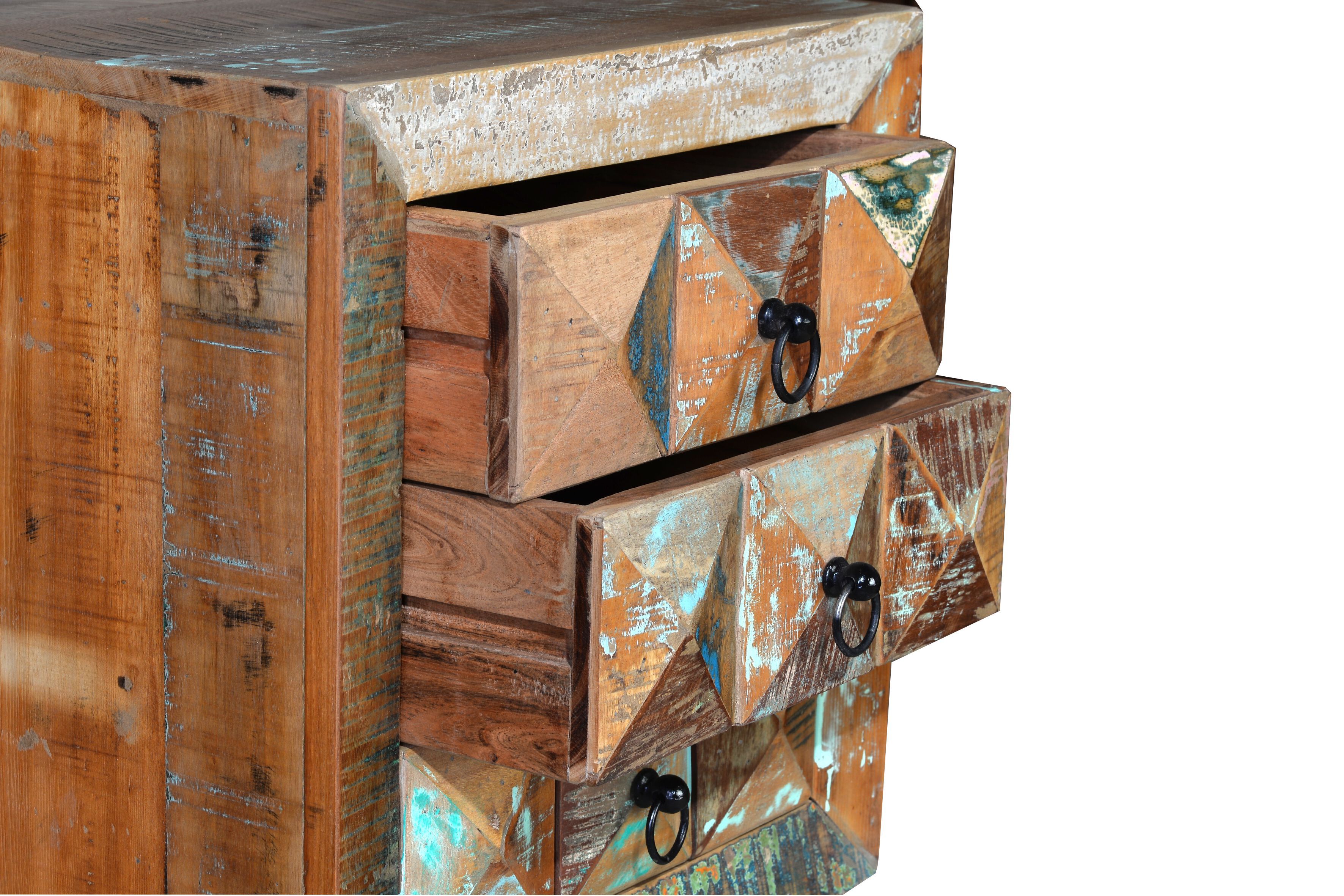 Деревянная прямоугольная тумбочка с ящиками Giner y Colomer Diamante Reciclado ARCH-00131736 - Вид №1