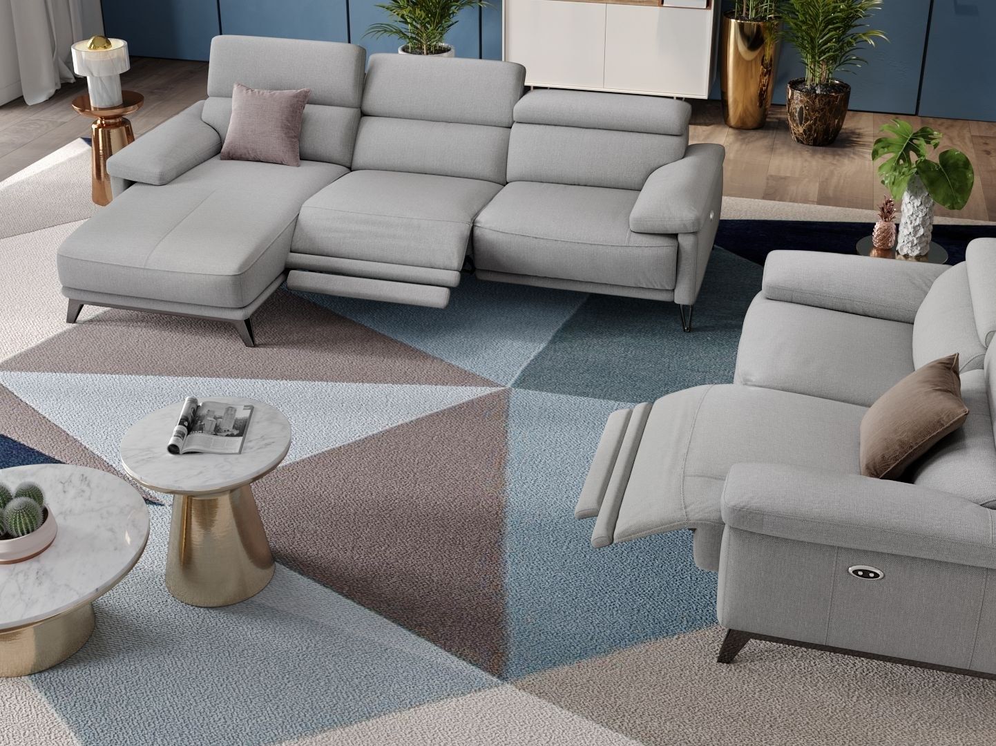 Тканевый диван с полуостровом Sofanella Celano ARCH-00049041 - Вид №3