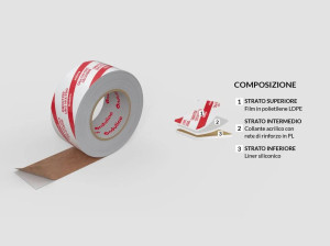 Усиленная сетка из полиэфирного волокна акриловая односторонняя уплотнительная лента