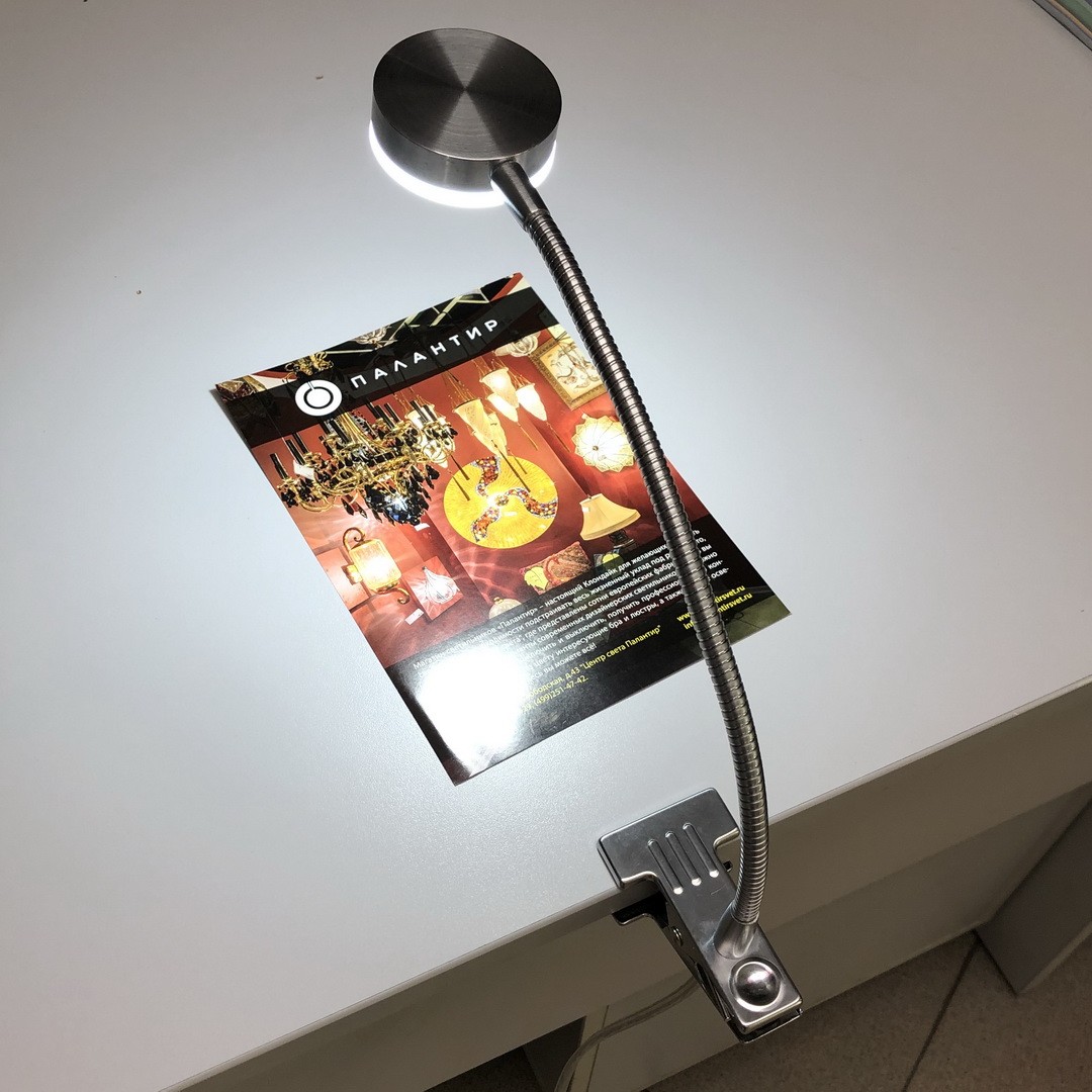 Orion LA 4-1134/1 satin лампа настольная на прищепке 102360 - Вид №2