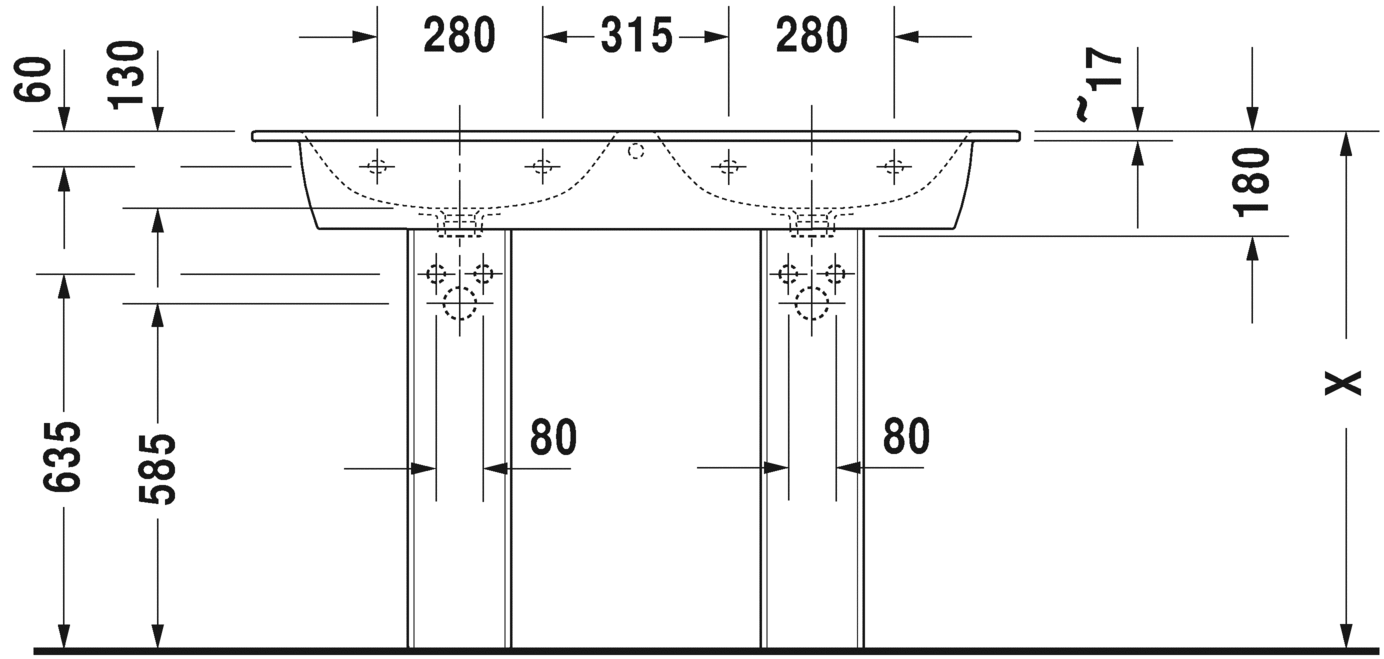 2336130000 Подвесная раковина настенная овальная Duravit ME BY STARCK - Вид №4