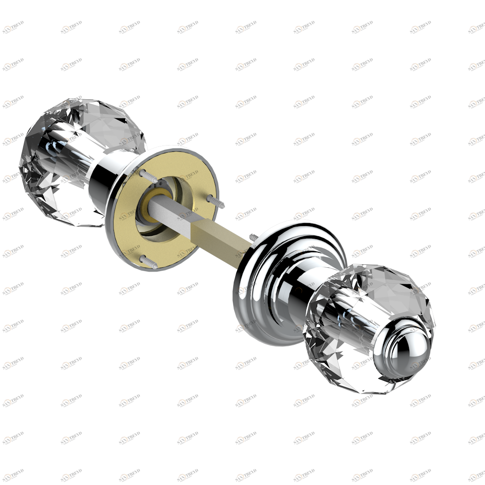 U1K-638 Ручка дверная двухсторонняя - 7 мм стержень Thg-paris Mandarine cristallia diamant Хром U1K-638 CAT.A