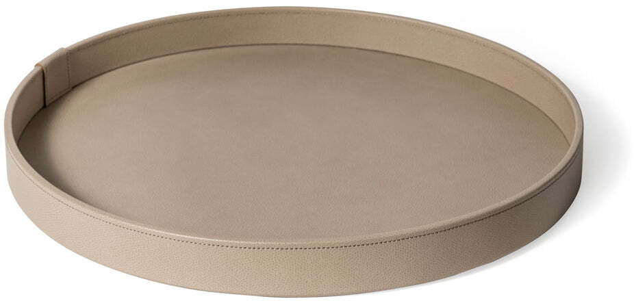 Gea Круглый поднос - Ø 50 см / зернистая кожа_coffee