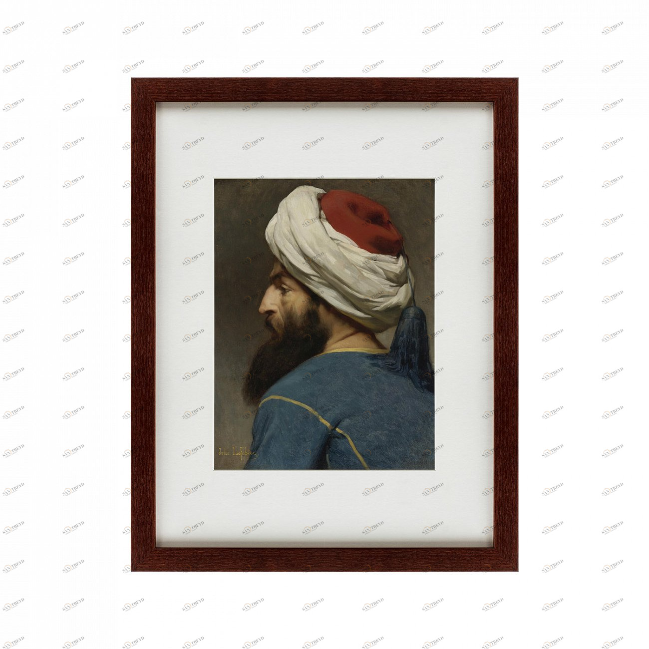 Картина в раме 60х47 см Portrait of an Ottoman 1887 г. КАРТИНЫ В КВАРТИРУ  135701 Серый;синий 