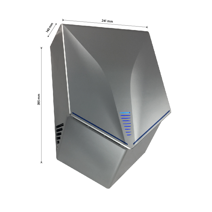 GFmark - Сушилка для рук, модель V-windblade - ПРЕМИУМ, 1000W, цвет сатин хром, код: 6860s  - Вид №5