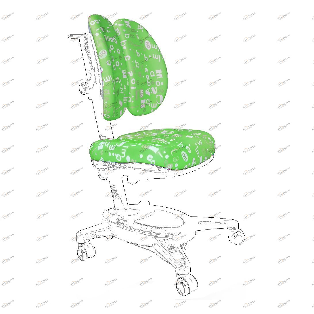 Чехол для кресла Onyx Duo Y-115 зеленый с буквами AZK MEALUX  00-3947260 Зеленый Santreyd 