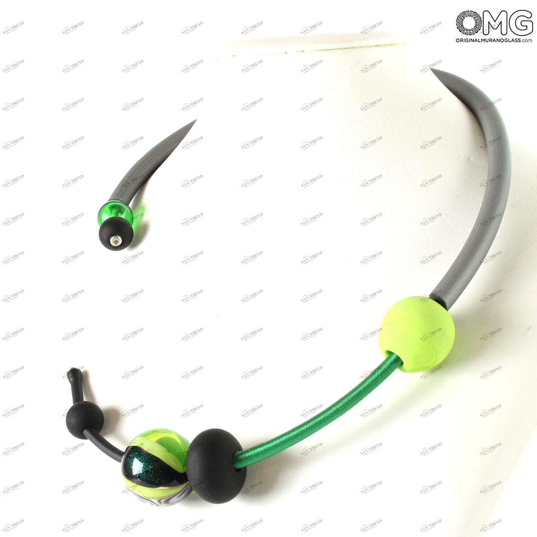 4655 ORIGINALMURANOGLASS Колье Персия - Зелёное - муранское стекло OMG 52 см 