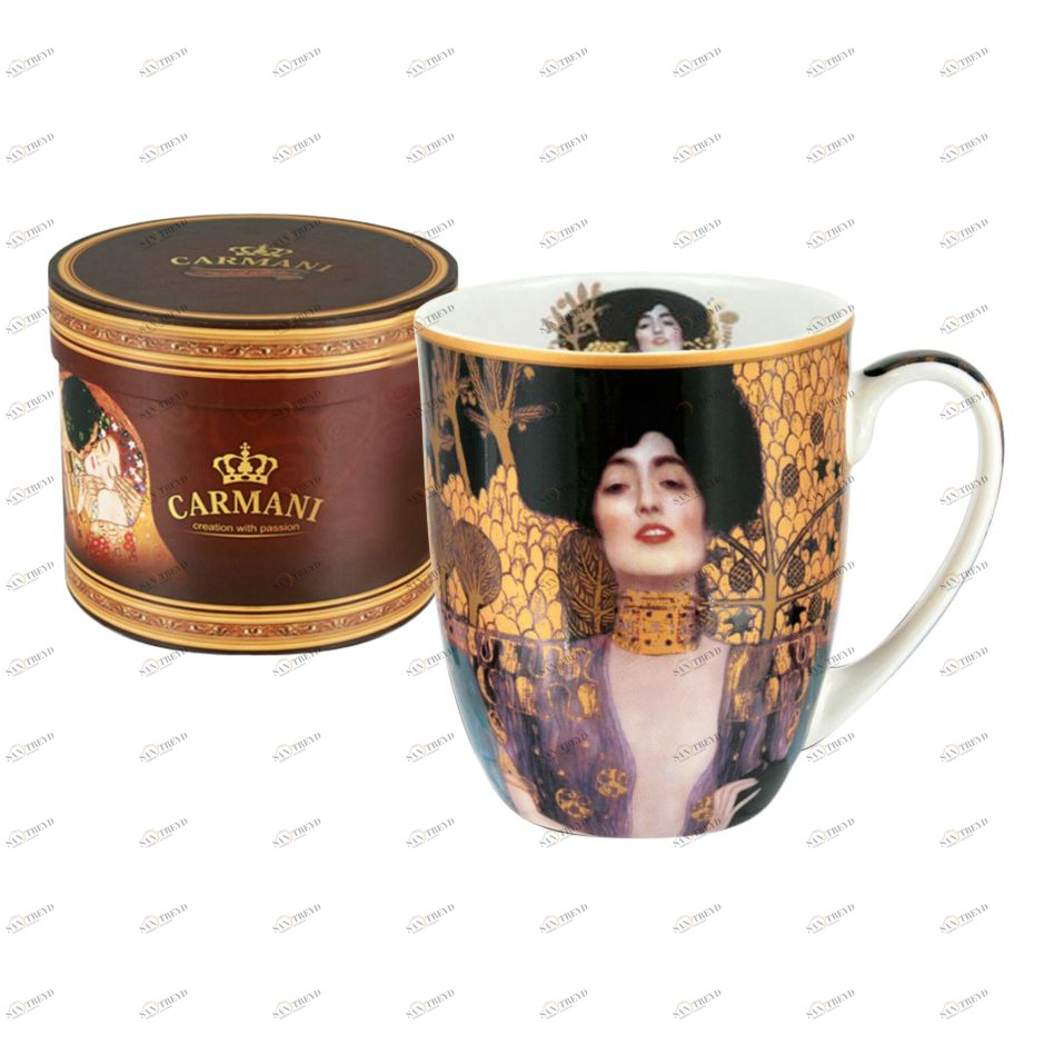 Кружка фарфоровая 0,4 л коричневая "Юдифь Г.Климт" CARMANI Г.КЛИМТ 00-3946501 Коричневый 