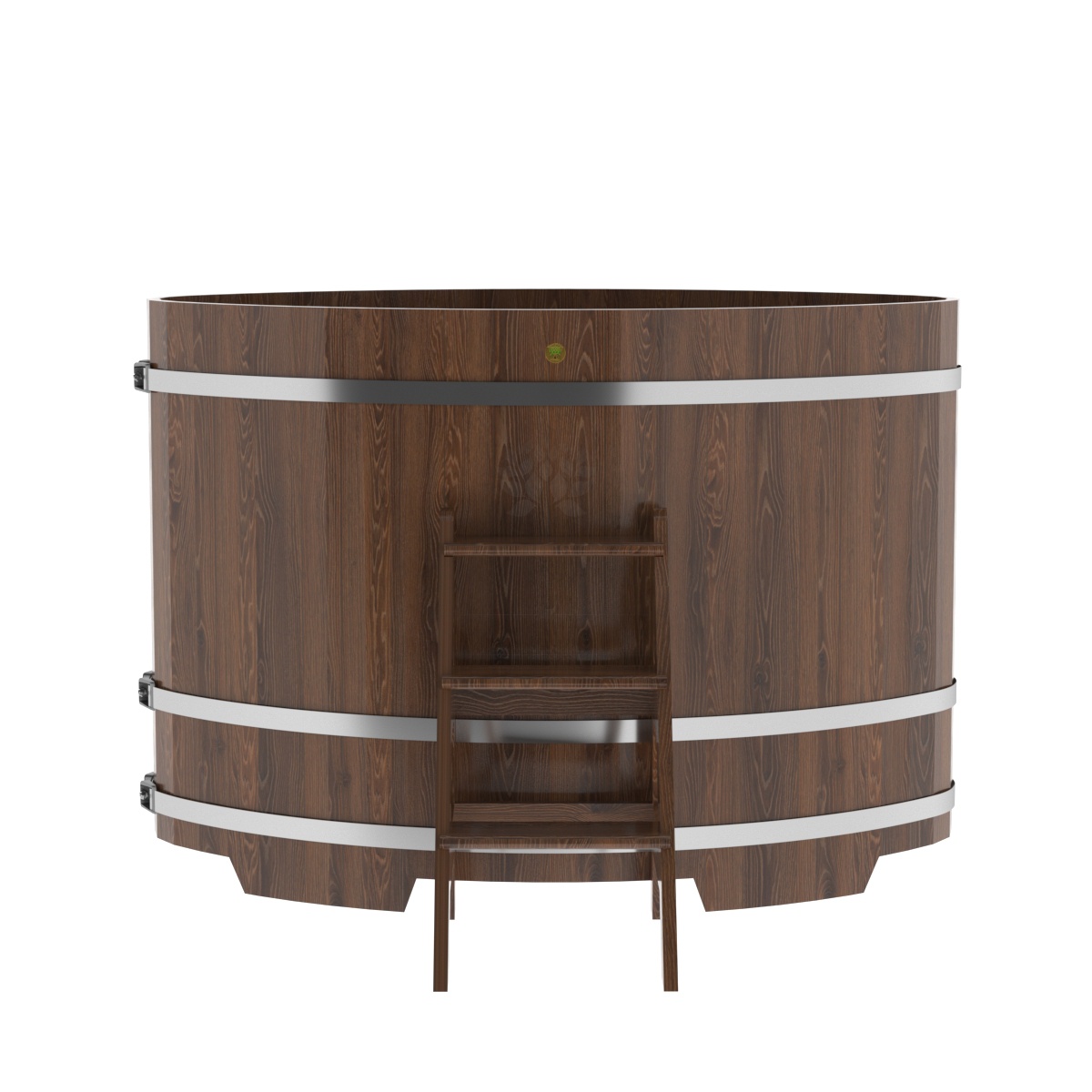 1313 Купель овальная из дуба 1,02х1,68х1,2 морёная Alyarus  - Вид №3