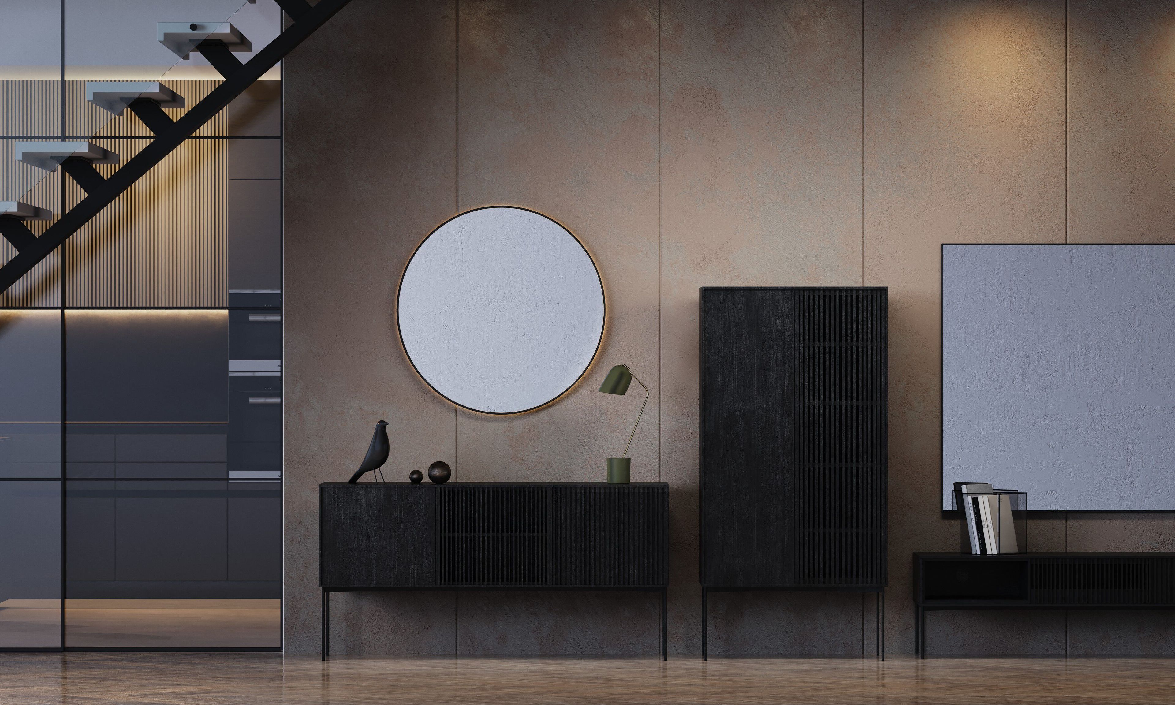 Круглое металлическое настенное зеркало с рамкой POMAX PALACE ARCH-00006380 - Вид №3