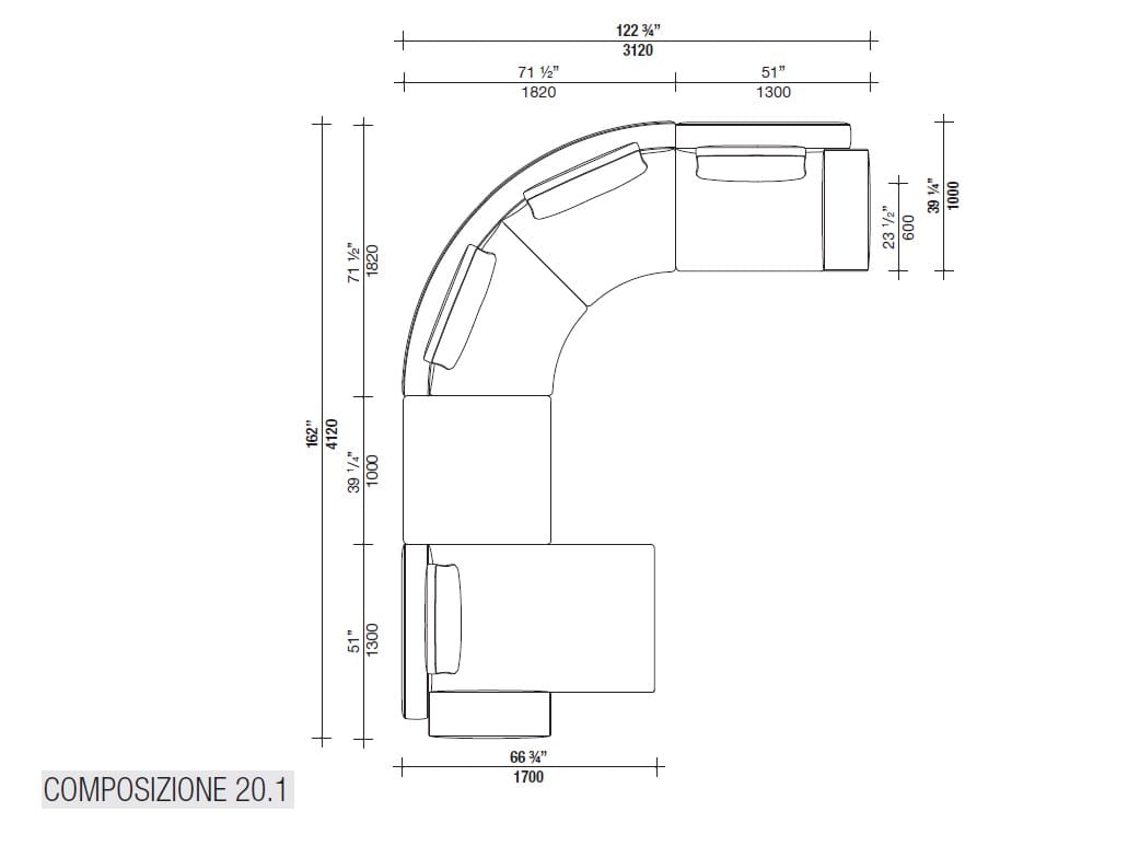 Кожаный диван с полуостровом Lema Venise ARCH-00001213 - Вид №15