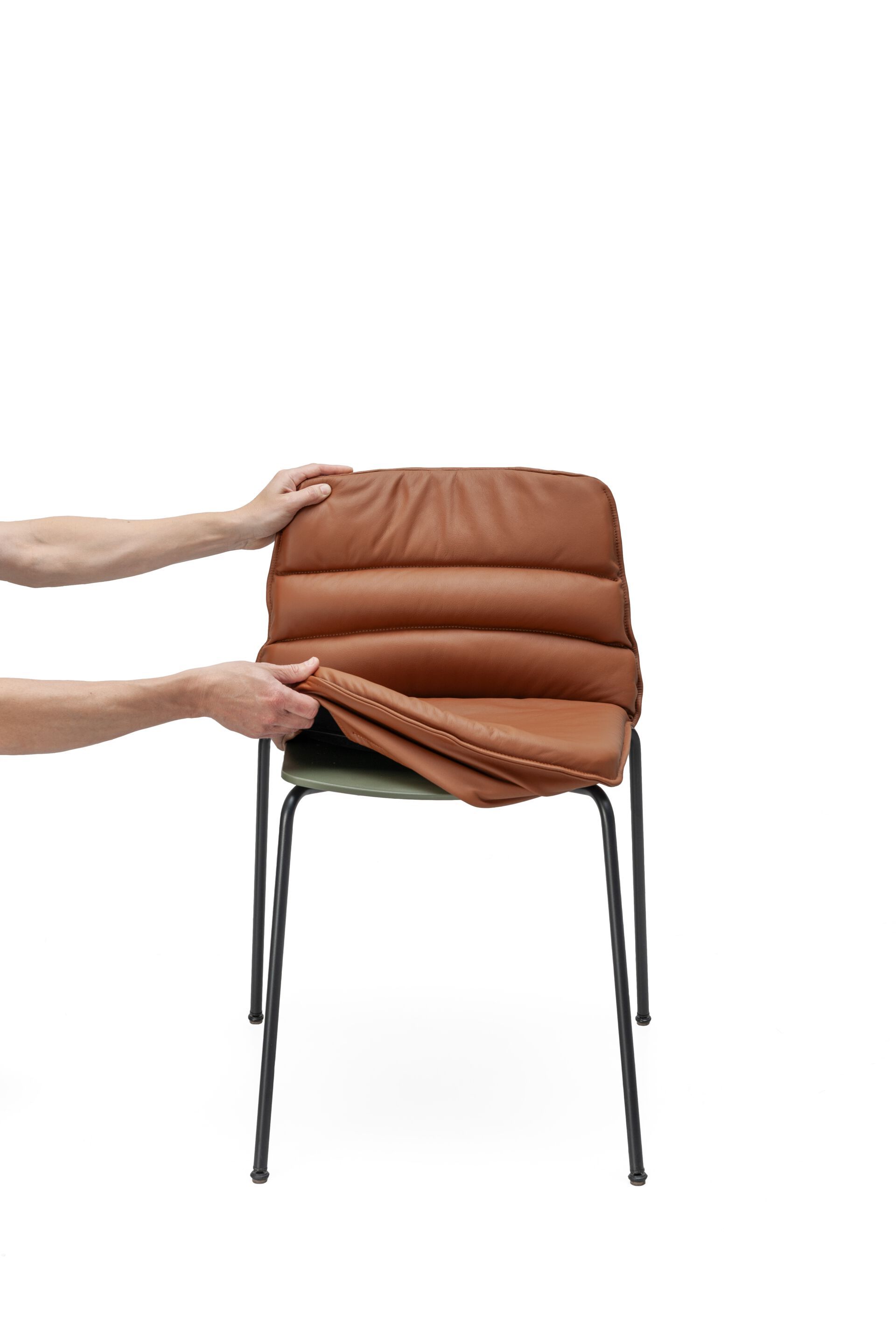Кожаный мягкий стул Kristalia рама ARCH-00109561 - Вид №7