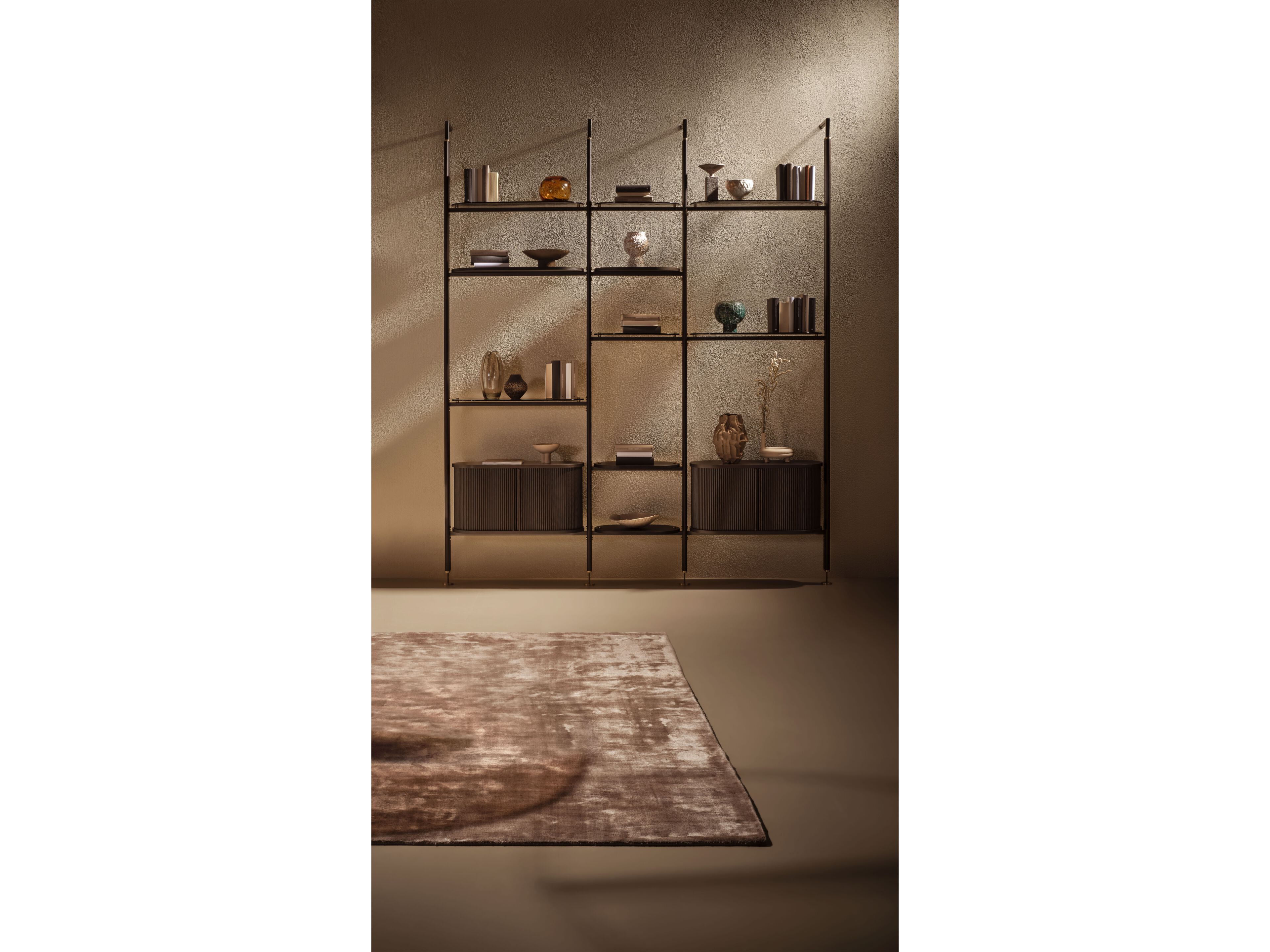 Стеклянный книжный шкаф с креплением пол-потолок Naturedesign Главная ARCH-00088266 - Вид №3