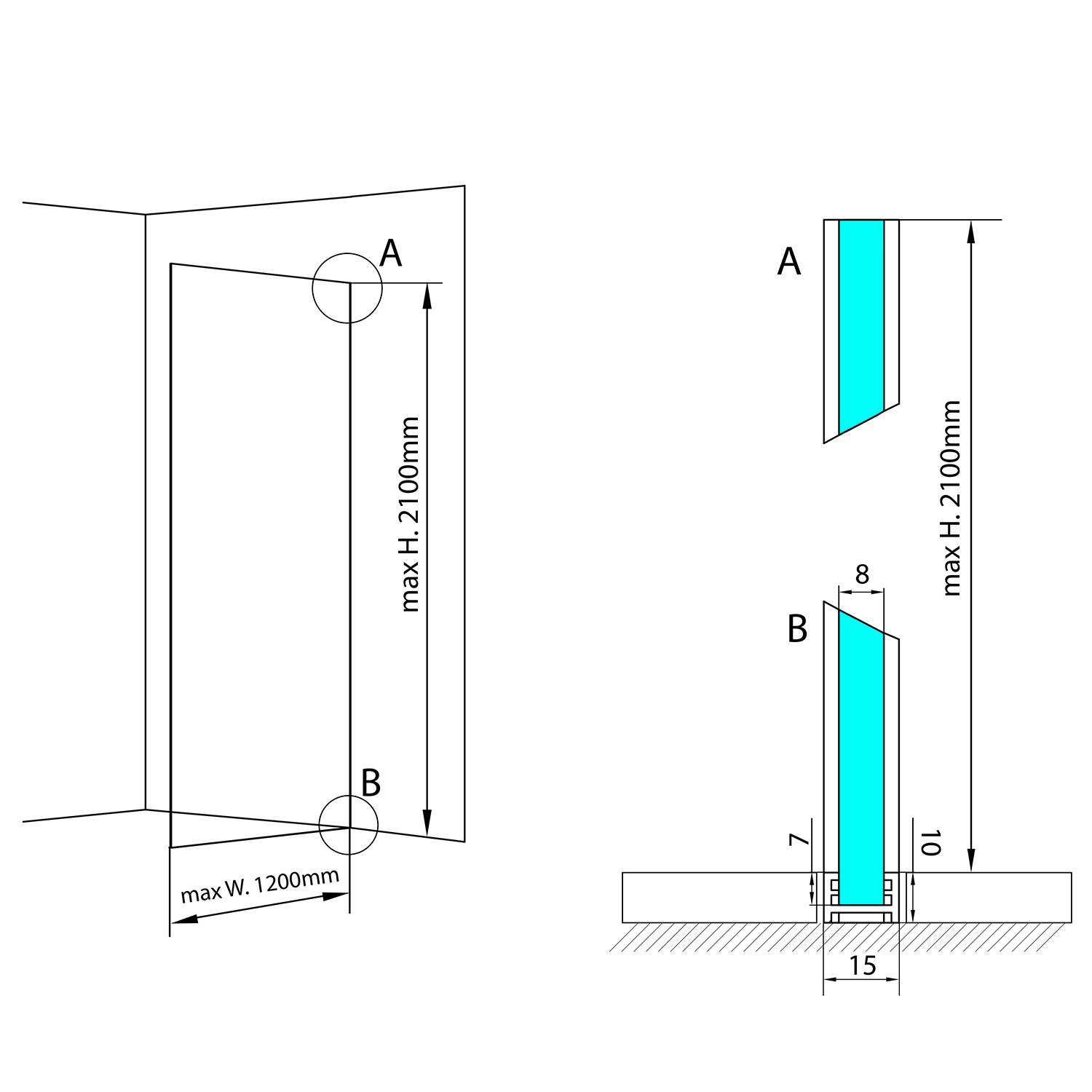 AL2112 Polysan Душевые ширмы ARCHITEX LINE  - Вид №3