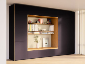 Деревянный настенный секционный шкаф