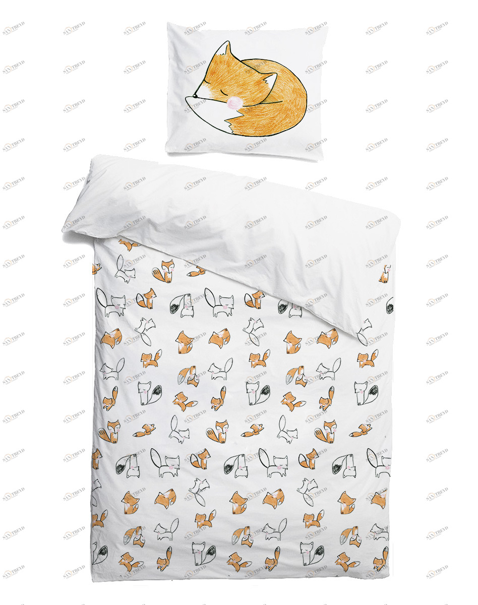 Комплект детского постельного белья "Лиса" VAMVIGVAM  282079 Белый;оранжевый Santreyd 
