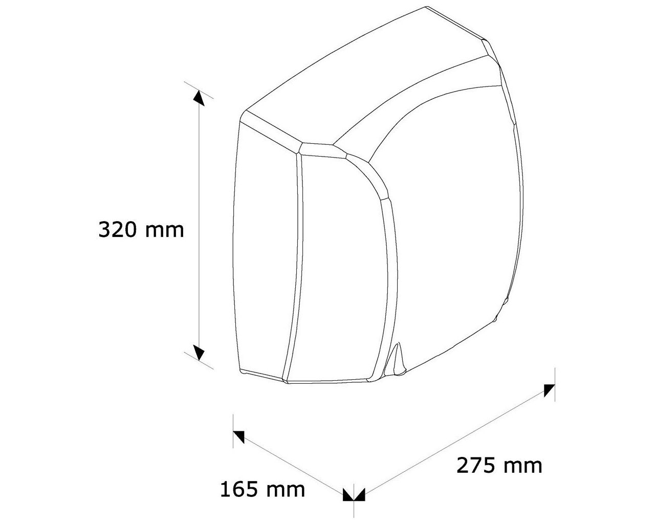 EIM120 MEDIFLOW сушилка для рук, матовая сталь Merida  - Вид №1