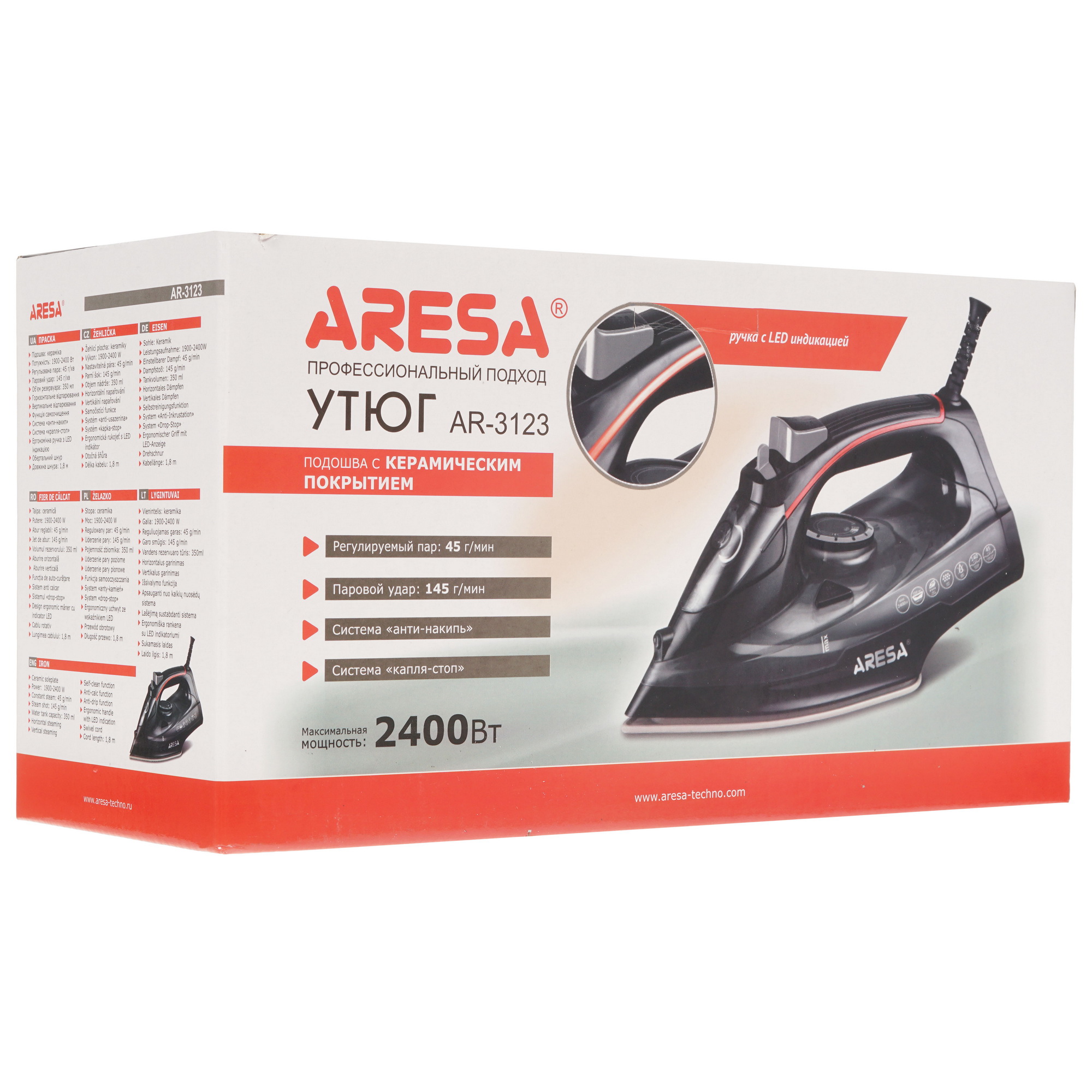 5300810 Утюг Aresa AR-3123 черный STDN-0104349 - Вид №8