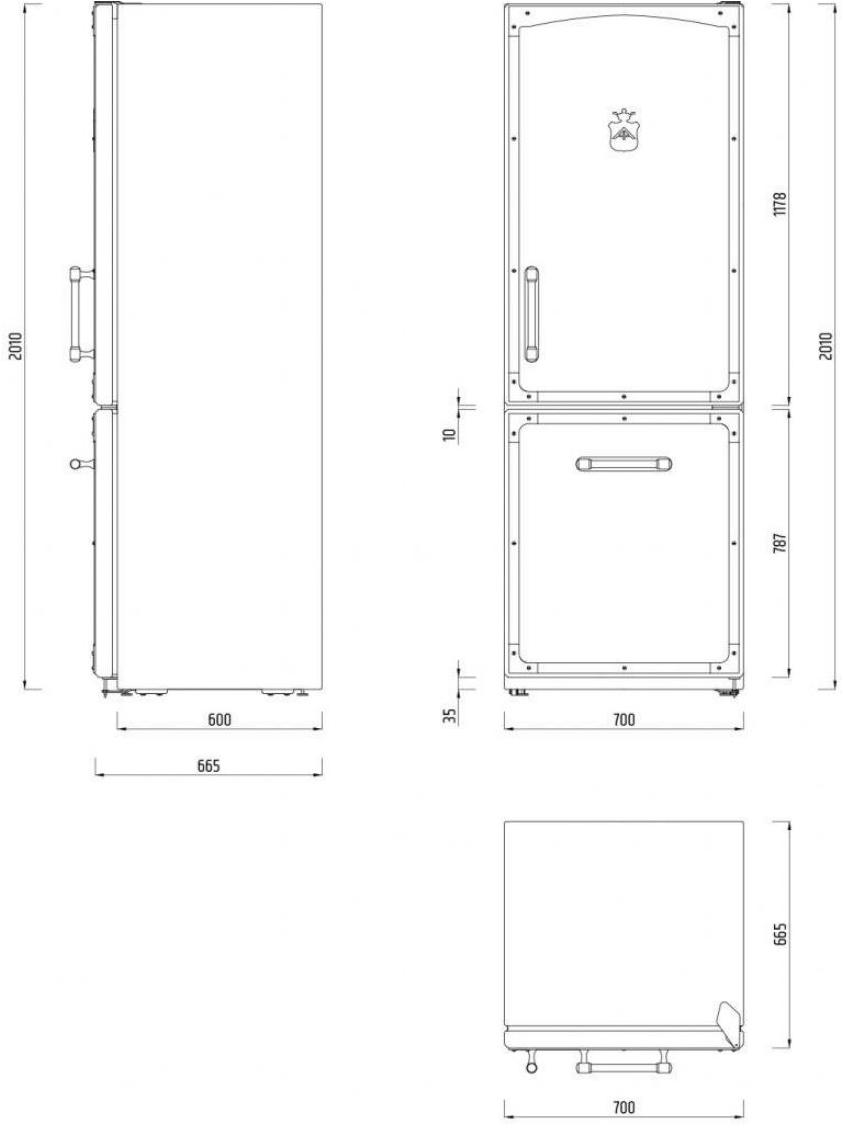 Officine Gullo Отдельностоящий двухдверный холодильник с морозильной камерой sun-id-1446975 - Вид №1