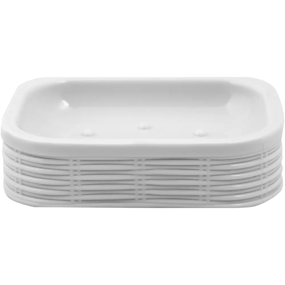 Мыльница настольная Swensa «Rotang» пластик цвет белый STLM-2193360