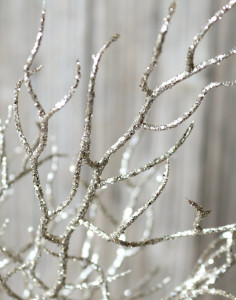 1858 331 a3 Пластиковая веточка с глиттером, 40 см, золото H-andreas