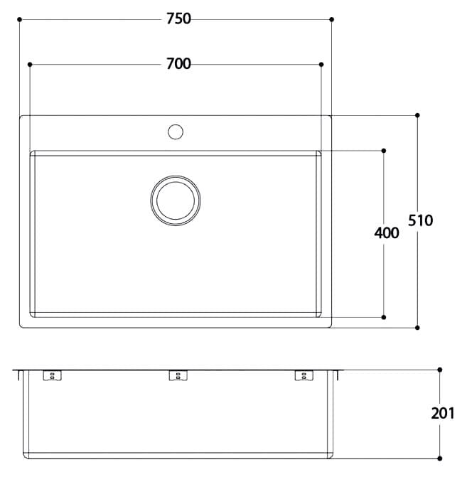 Раковина с одной чашей из нержавеющей стали Evhoc Deus ARCH-00086566 - Вид №3