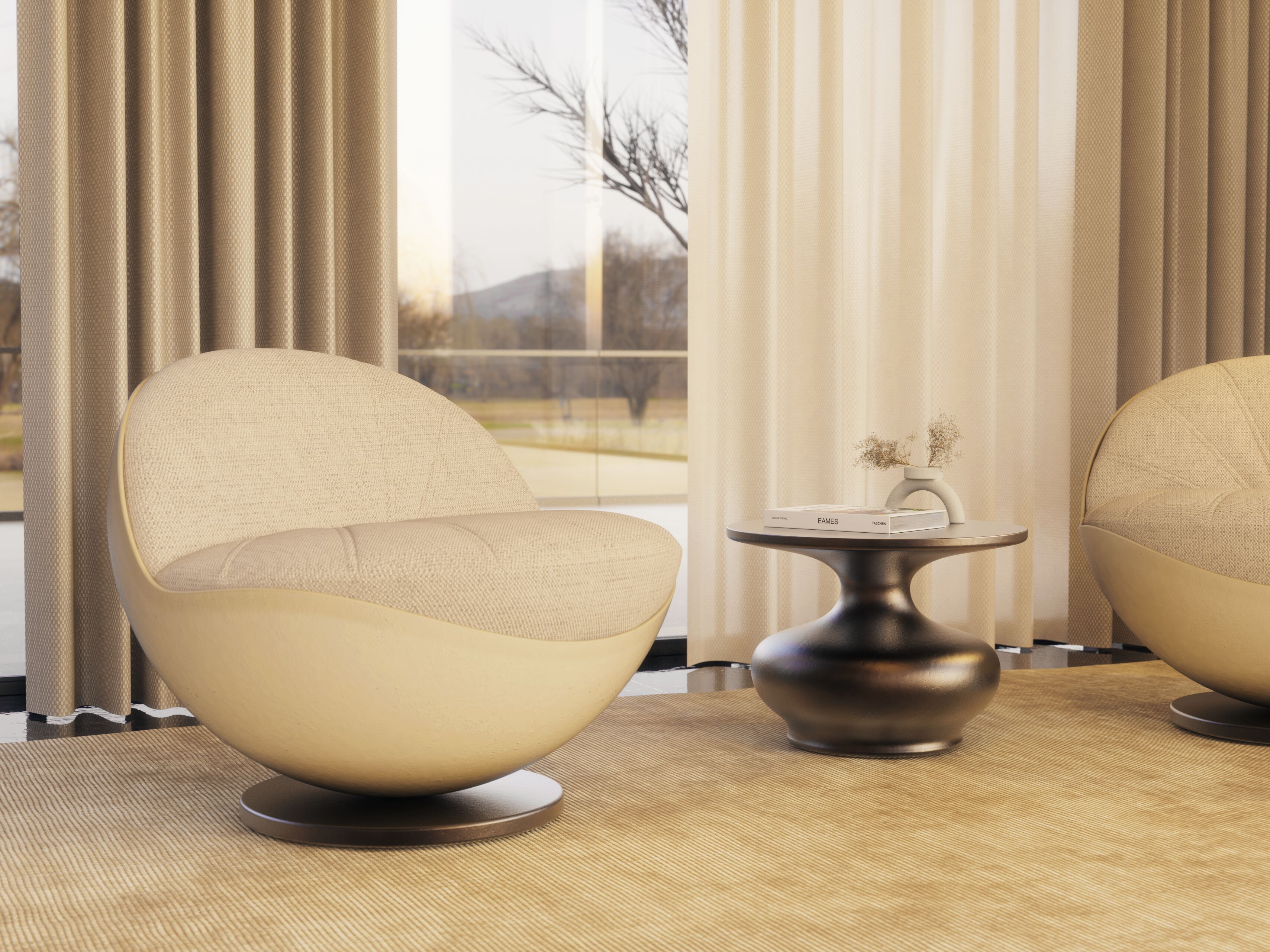 Круглый журнальный столик из стекловолокна GANSK DORIS ARCH-00061129 - Вид №6