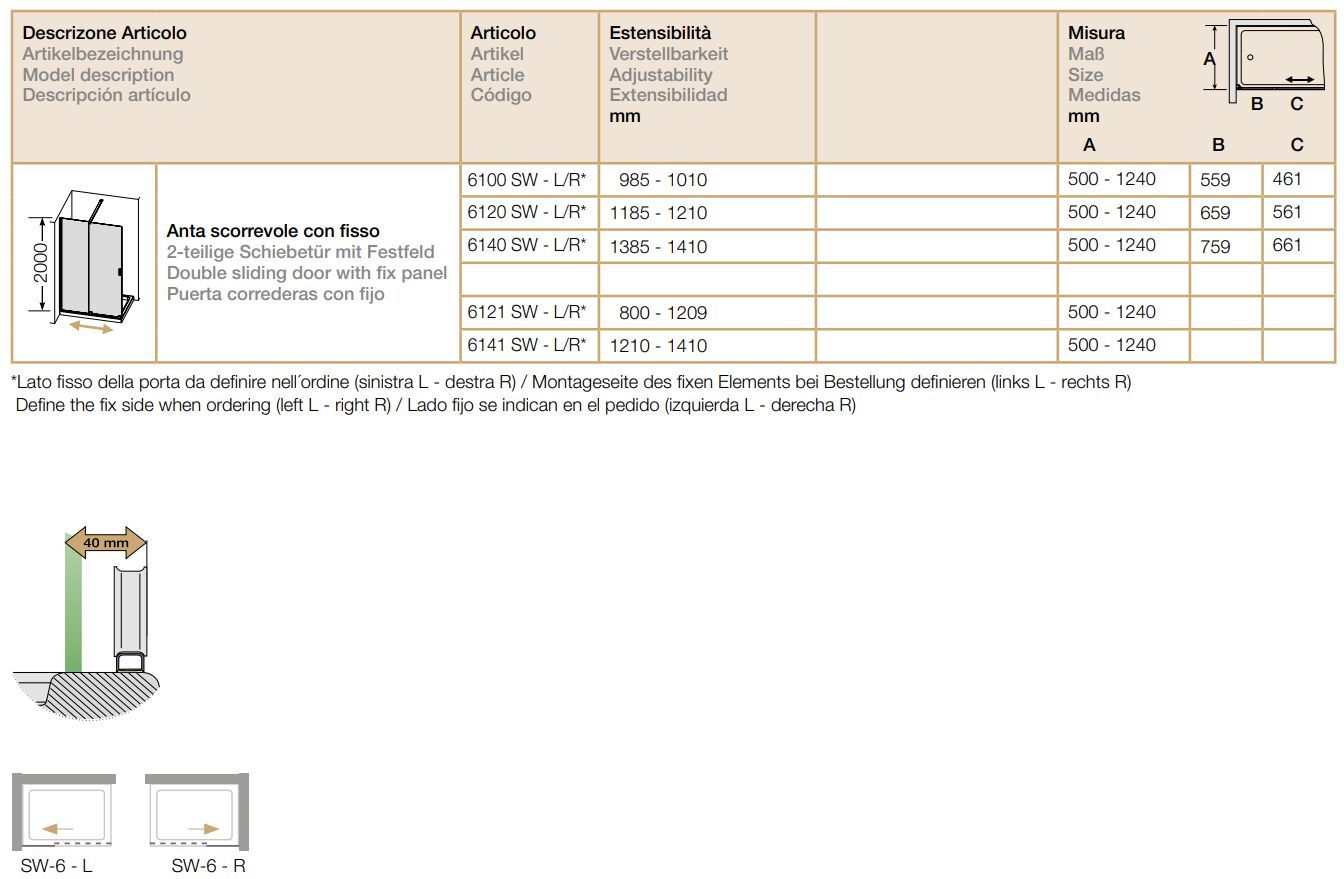 Стеклянная душевая кабина с раздвижной дверью Provex Industrie S-Lite ARCH-00064650 - Вид №2
