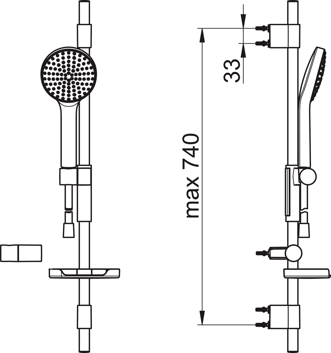 Oras 421 Душевой комплект 421 Hydractiva Хром/Cветло-серого  - Вид №1