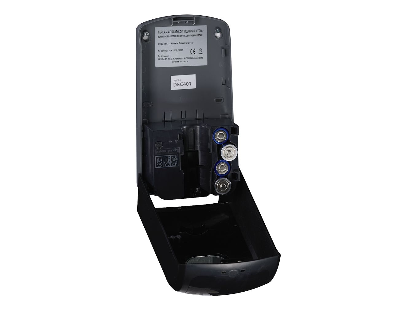 DEC401 ONE бесконтактный автоматический распылитель дезинфицирующего средства для одноразовых картриджей 1000 мл, АБС-пластик, черный Merida  - Вид №2